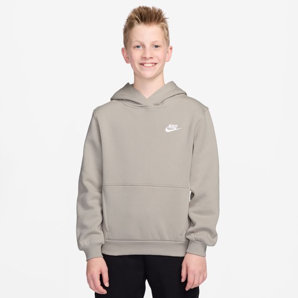 Nike Big Kids' Sportswear Club Fleece Pullover Hoodie - Cream II/White