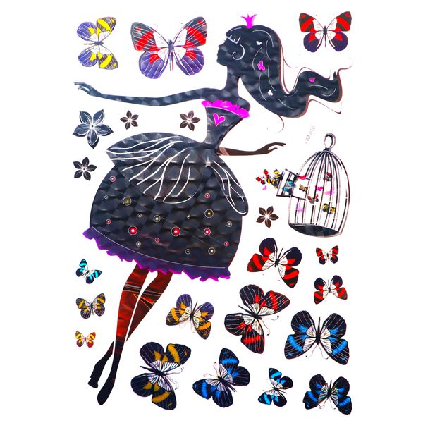 5D Wall Art Self Adhesive Sticker Sheet - Lovely Lady Design