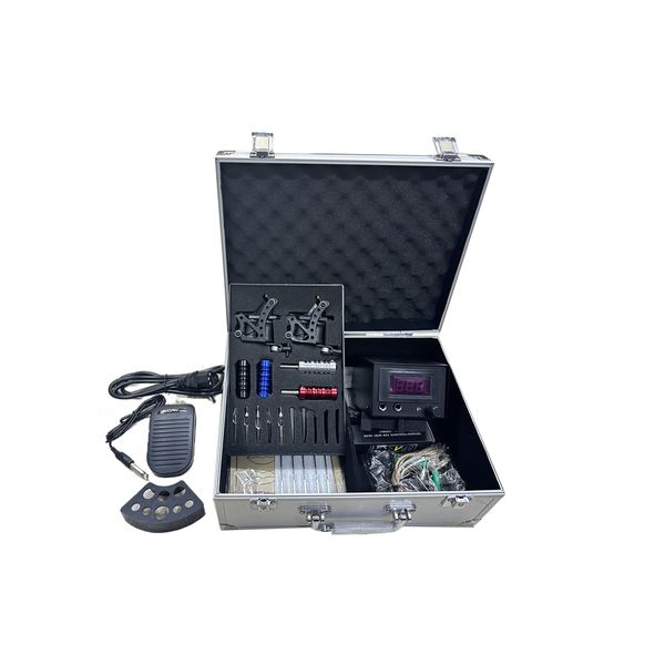 Professional Double Gun Tattoo Full Kit With Lockable Aluminum Case