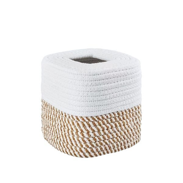 Handmade Woven Minimalist Tissue Box Cotton Rope Square Tissue Box