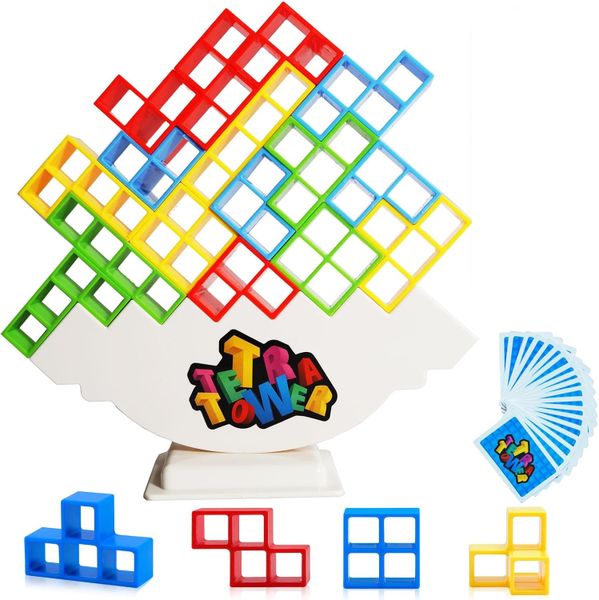 Tetra Tower Game - 48 Pieces Tetra Tower Stacking Game