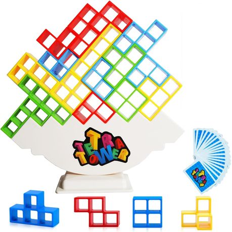 Tetra Tower Game - 48 Pieces Tetra Tower Stacking Game Image