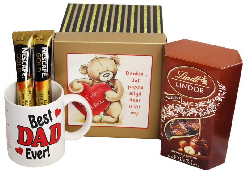 Gift Box for Dad (Afrikaans) with Mug , Lindt and Cappuccino Sachets