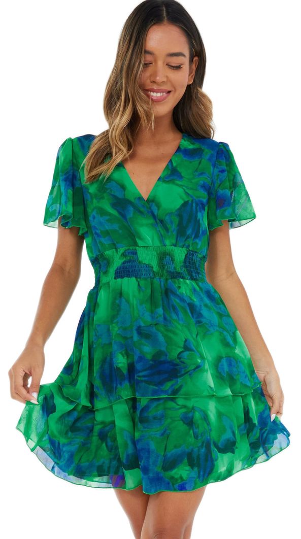 Quiz Ladies - Green Tropical Print Skater Dress | Shop Today. Get it ...