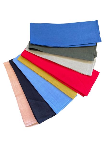 Solid Color Cotton Bandanas - 8 Pieces