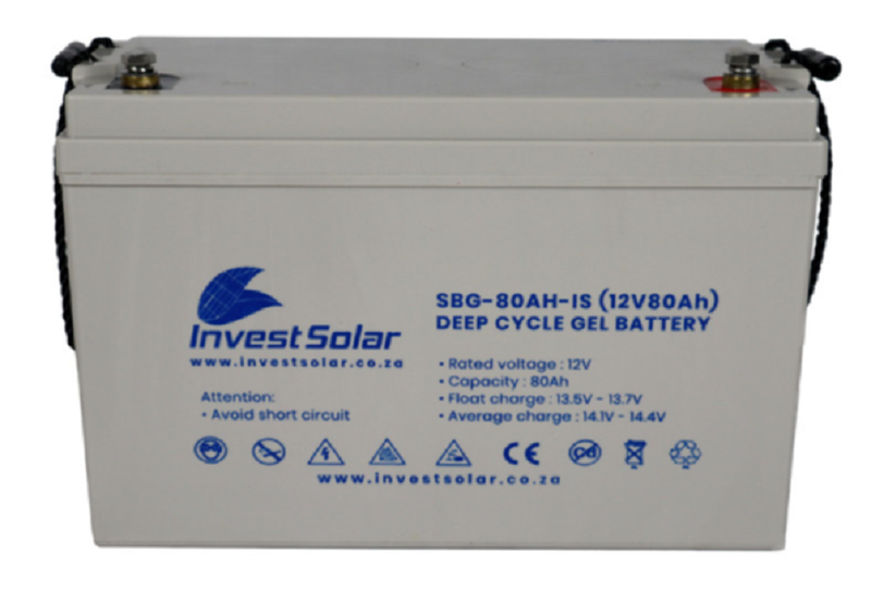 Invest Solar 80Ah Deep Cycle Gel Battery