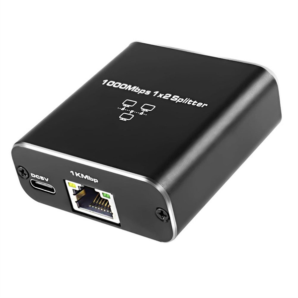 Gigabit Ethernet Splitter 1 to 2 1000Mbps RJ45 LAN Internet Splitter