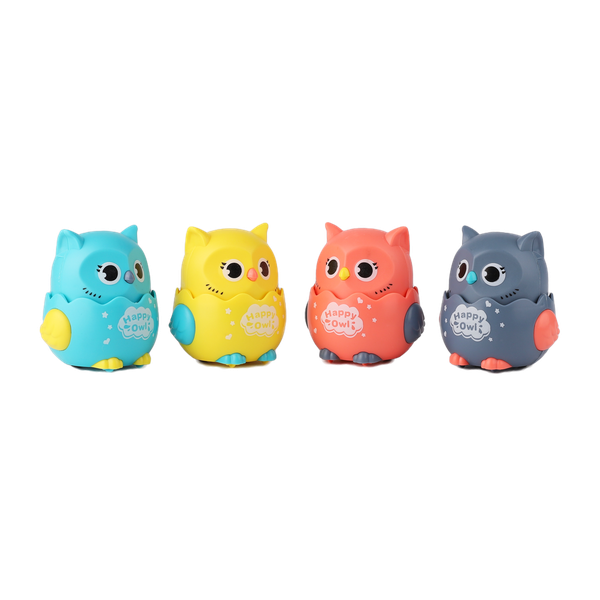 GadgetJuice Happy Owl Press-to-Slide Toys - Set of 4 Pieces