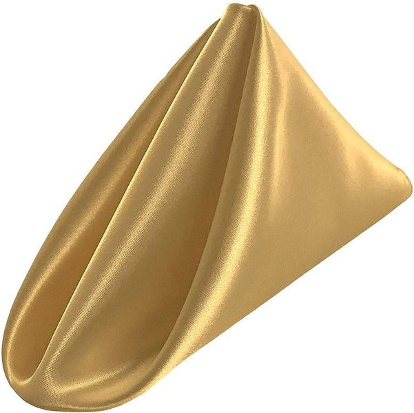 10 Satin Gold Napkins 35cm