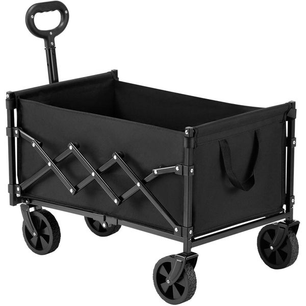 Collapsible Folding Wagon with Wheels, Wagons Carts Foldable with 225lbs