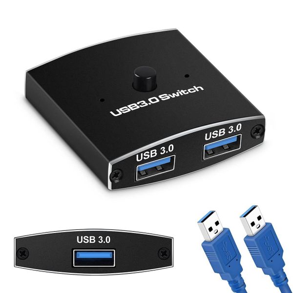 USB Switch USB 3.0 Two-Way Sharer for Printer Keyboard Mouse Sharing