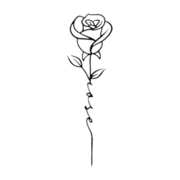 Rose Bliss Temporary Tattoo - Black
