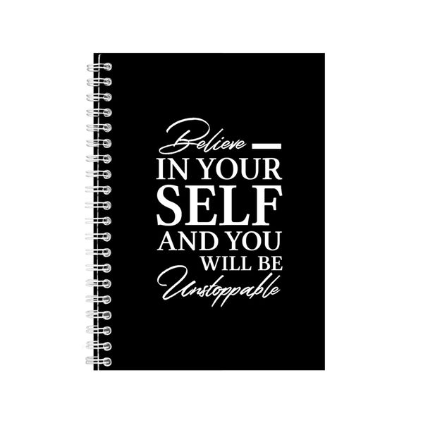 Believe A5 Notebook Spiral Lined Motivational Sayings Graphic Notepad 154