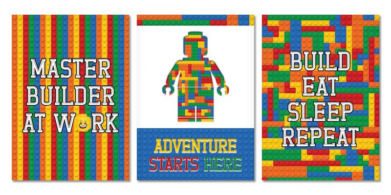WALL ART: LEGO - Set of 3 Unframed Printed Posters