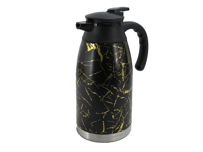 Haus Roland Double Wall Stainless Steel 2000 ml Flask - Gold Marble Pattern