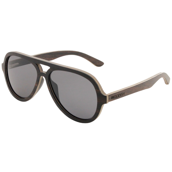 Stylish Layered Ebony Polarized Wooden Sunglasses 5630-2 Women