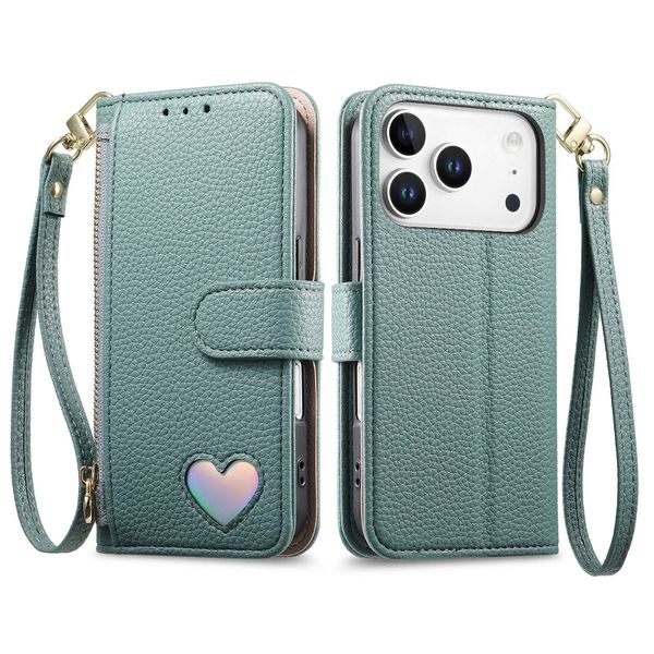 Heart-Shaped Zipper Shockproof Phone Case Compatible with Samsung GalaxyA54