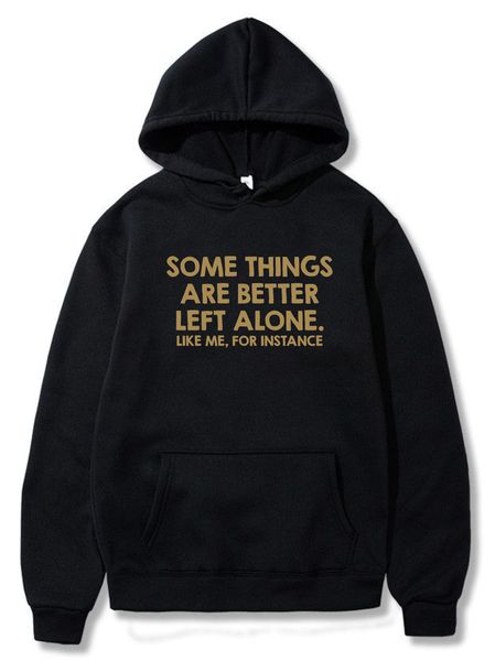 Biker - Gamer -Some Things Are Better Left Alone Black Hoodie Orange Print