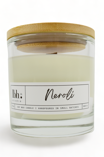 Neroli Scented Soy Candle - Wooden Wick