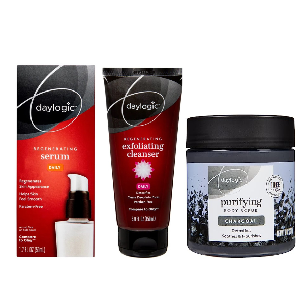 Daylogic Face and Body Combo Pack - Exfoliator, Serum and Body Scrub