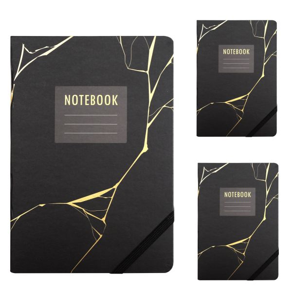 B6 Hardcover Notebook Black -Set of 3