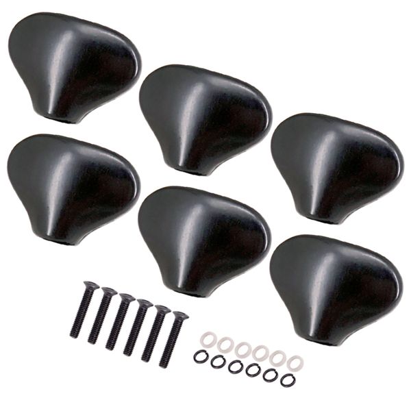 6 Pcs Zinc Alloy Guitar Tuning Pegs Cap Guitar Accessories Black