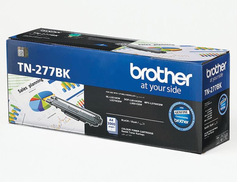 Brother Black Toner TN277BK for HLL3210CW, DCPL3551CDW, MFCL3750CDW