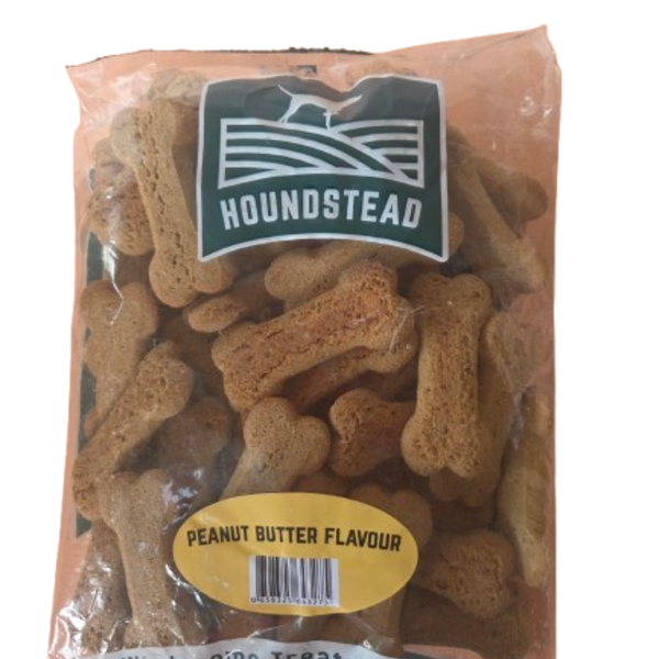 Houndstead Peanut Butter Flavour Dog Biscuits Treats - Crunchy Training500G