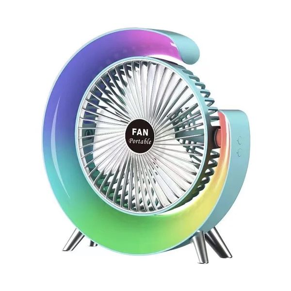 3-speed Fan Night Light USB Charging Mini Fan - Green