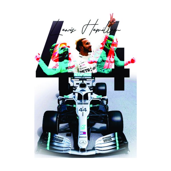 Lewis Hamilton Red and Blue - A1 Poster