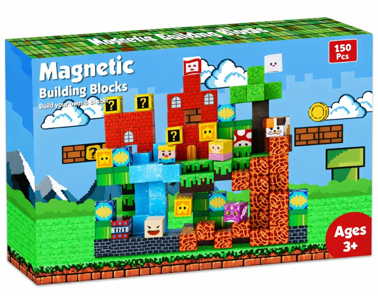 MorFansi Set of 150 Magnetic Educational and Creative Building Blocks