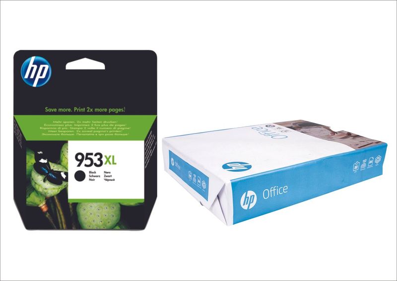 HP 953xl Black Ink and Paper Bundle