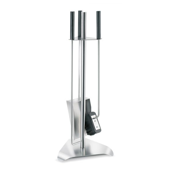Blomus Fireplace Tool Set: Stainless-Steel on Triangle Holder Chimo 4 Piece