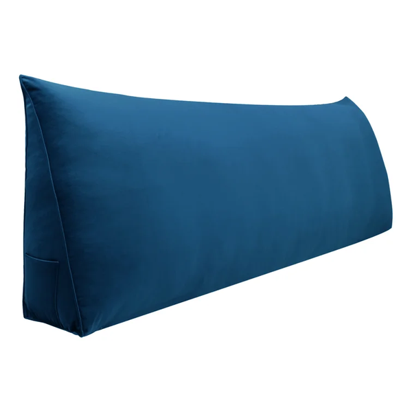 Premium Velvet Pillow - Full Bed Width Cushion - Deep Blue