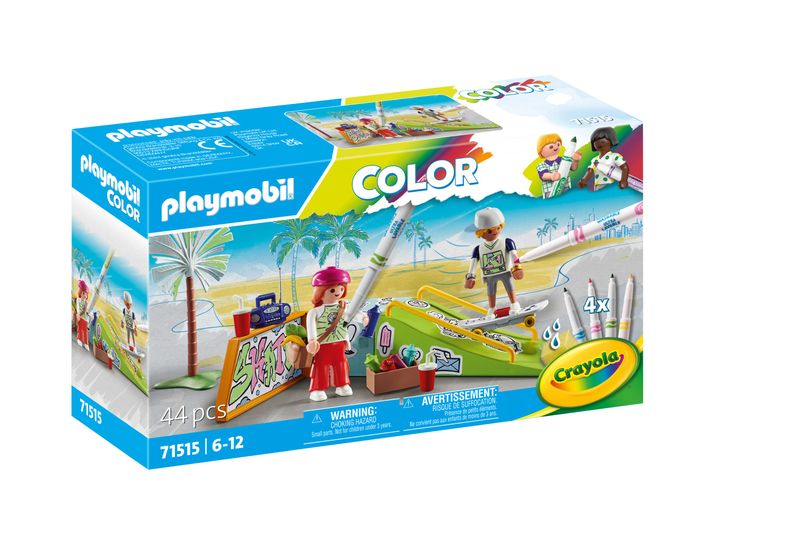 Playmobil Color Crayola - Skate Park Set - 44 Pieces
