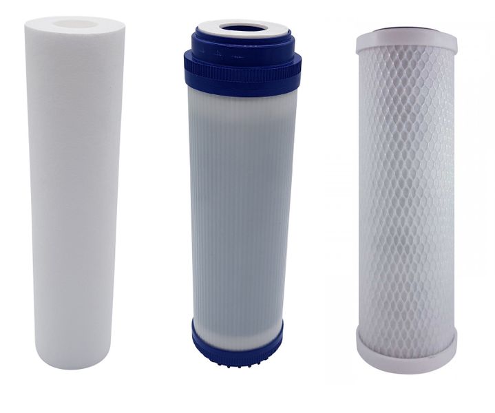 10" Poly Prop Sediment GAC and Carbon Block Filter Cartridge Set