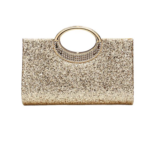 ZELTRYN Sparkling Glitter Ring Handle Evening Bag