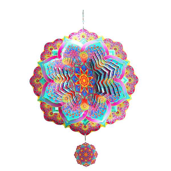 Mandala Wind Spinner Metal 3D Rotating Windchimes Luxury Art