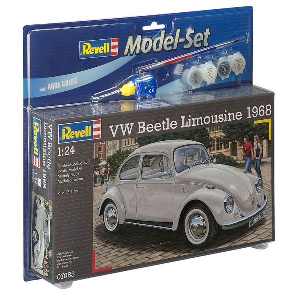 Revell 1/24 1968 VW Beetle Limousine Model Kit w/paints, Glue and Brush