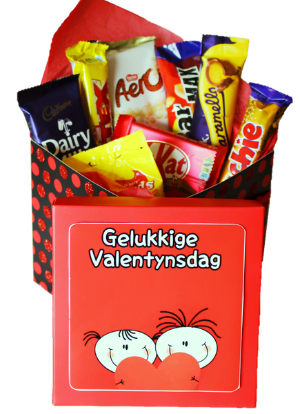 Chocolate Gift Box with Afrikaans message "Gelukkige Valentyns dag