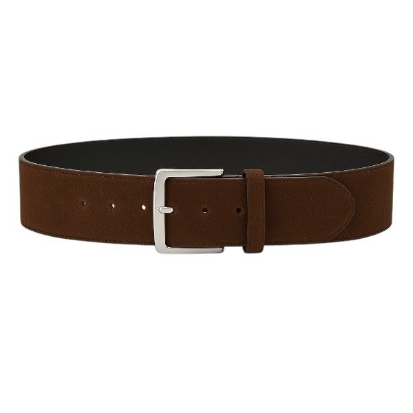Wide Vintage Leather Belt - Brown