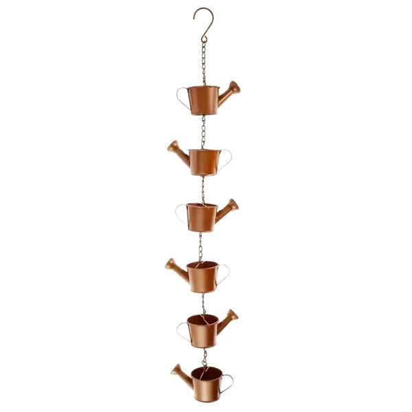 Decor Classic Style Metal Rain Collector Watering Can Wind Chime - 96cm