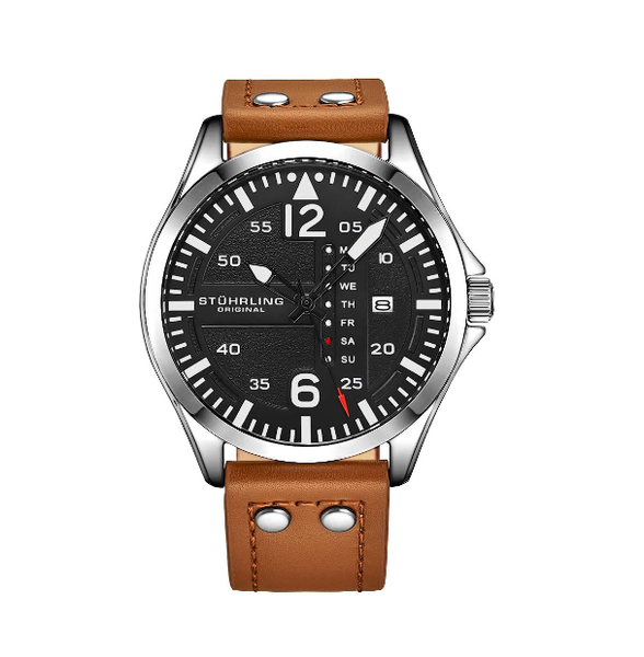 Stuhrling Men's Watch with Brown Leather Strap - 3916.2
