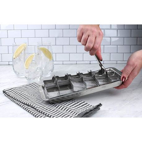 Stainless Steel 18 Slot Ice Cube Tray - Quick Freezing Easy