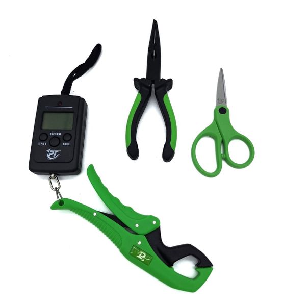 Pioneer Fishing Power Grip Tool Combo - Pliers, Scissors, Scale &amp; Lip Grip