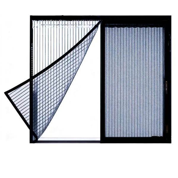 Magnetic mosquito proof screen window, reusable, black,130x150cm