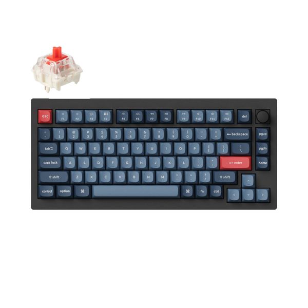 Keychron V1 Max QMK/VIA Wireless Mechanical Keyboard - RED Switches
