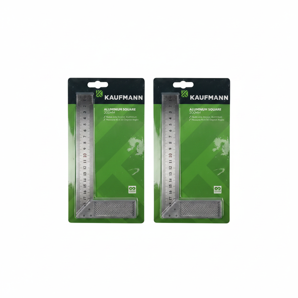 Kaufmann 200mm Aluminum Square for Precise Measurements - 2 Pack