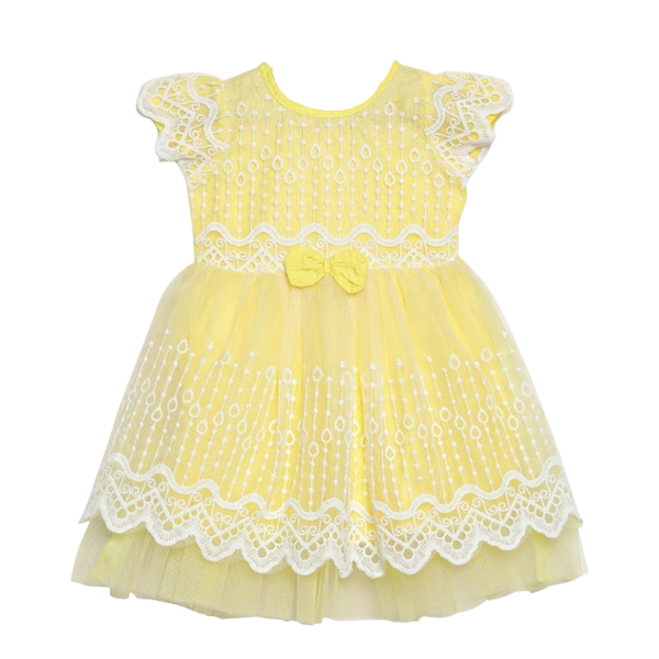Baby Girl Yellow and White Party Dress