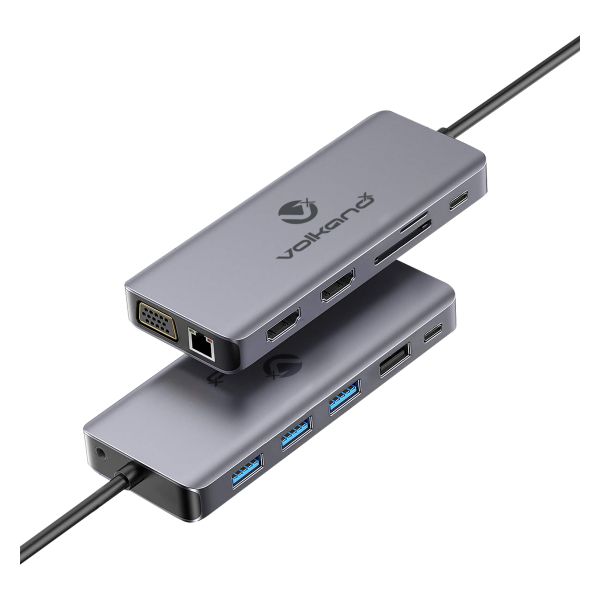 Volkano X Core Series 13 in 1 Multi-function USB C Adapter Networking Hub